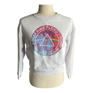 PINK FLOYD-WHITE CREW NECK SWEATSHIRT-GIRLS SIZE LARGE/WOMENS SMALL